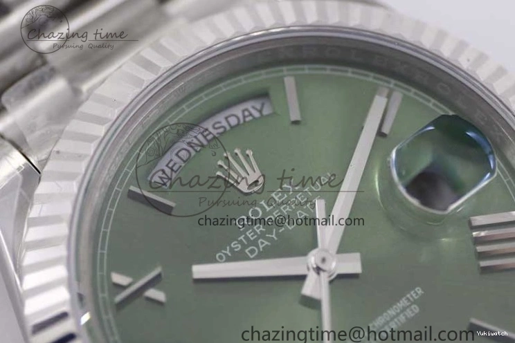SS 904L Steel 40mm Roman Day Edition Best on 1:1 TWF Green A2836 SS Dial Date Bracelet 0123